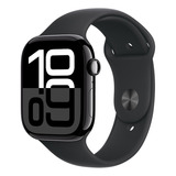 Apple Watch Series 10 Gps Caixa Preta Brilhante De Alumínio 46 Mm Pulseira Esportiva Preta M/g