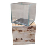 Aquário Cubo 30x30x30 27 Litros Vidro 5mm E Caixa De Madeira