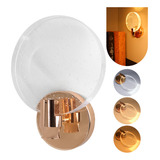 Arandela Cristal Disco Dourada Redondo Bolhas Moderna Ar1118 Cor Dourado 110v/220v