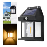 Arandela D s  De Parede Com Luz Solar Sensor De Presença Cor Preto