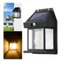 Arandela Ds De Parede Com Luz Solar Sensor De Presença Cor Preto
