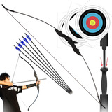 Arco E Flecha Ambidestro 40lbs Com 5 Flechas   3 Alvos