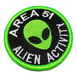 Área 51 Alien Activity Ufo Ovni Patch Bordado Fecho Contato