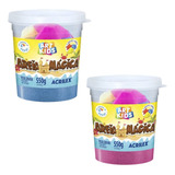 Areia Mágica 550g   Kit Com 2 Potes   Azul E Rosa   Acrilex