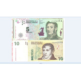 Argentina 3 Cédulas Antigas 5/10/20 Pesos Originais Mbc Mais