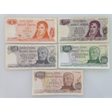 Argentina 5 Cédulas 1, 10, 50, 500 E 1000 Pesos