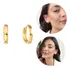 Argola De Click Tamanho M Banhada À Ouro 18k