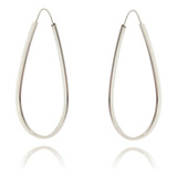 Argola Oval Feminina Prata