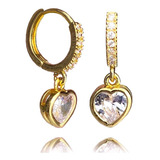 Argolinha Coracao Zirconia Pendurado