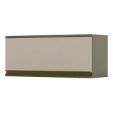 Armário Aéreo 1 Porta Basculante Cozinha Mdf Marrom Cinza