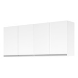 Armario Aereo Modulado 4 Portas Milla Branco Puxador Alumin