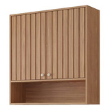 Armario Aereo Ripado Divina 80 Cm 2 Portas Freijo Mgm