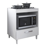 Armário Balcão Cozinha Cooktop Compacto 4 Bocas 1 Gaveta Cor Branco Ps Móveis