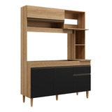 Armário Cozinha Compacta Mdp Mel E Preto 1 95x1 53m Splendor