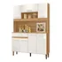 Armário Cozinha Magazin 120 7 Portas 1 Gaveta Nicioli Cor Freijó off White Cristal