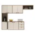 Armário De Cozinha Suspenso Compacto Com 7 Portas E 3 Gavetas  Design Moderno E Funcional Em Off White E Madeirado Estilo Nórdico  Ideal Para Otimizar Espaços  modelo Romeu