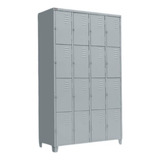 Armário Locker Roupeiro De Aço 16 Portas Academia Cinza