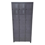 Armário Roupeiro De Aço Vestiário Academia 12 Portas Locker Cor Cinza