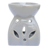 Aromatizador Recho Cerâmica Cinza 7 Cm Vela Aromaterapia