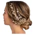 Arranjo Grinalda Noiva Pérola Floral Penteado Festa Cor Ouro