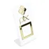 Arte Sedução Placa Pix Qr Code Display Vertical Para Pagamentos Acrílico Branco Cor Branco E Dourado 15x 8 Cm