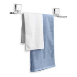 Arthi Suporte Porta Toalha De Banho Toalheiro 50cm Banheiro Sem Furo Fixação 3m Cromado