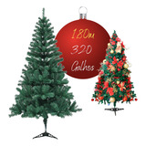 Árvore De Natal 1 80m Grande C  320 Galhos Pinheiro De Natal Cor Verde
