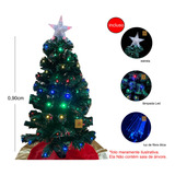 Árvore De Natal Led Fibra Ótica Colorida 90cm Luzes Multifun