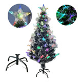 Árvore De Natal Led Fibra Ótica Nevada 120cm Luzes Colorida