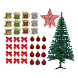 Árvore De Natal Verde 60cm Completa Decorada Pinheiro Luxo