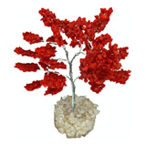 Árvore De Pedra Cascalho Vermelho Base Cascalho Decoração