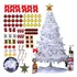 Árvore Natal Branca Média Decorada   70 Enfeites   Pisca
