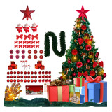 Árvore Natal Decorada Completa 87 Enfeites Com Pisca 150cm