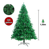 Árvore Pinheiro De Natal 1 50 Altura 320 Galhos Base Metal  Cor Verde