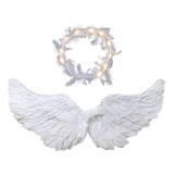 Asa Anjo Fantasia Halloween Carnaval Festa Cosplay Tiara Led