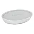 Assadeira Vidro Oval Com Tampa 1,6l Marinex Cor Branco