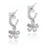Atacado 6 Pares Brincos Flor Zircônia Pingente Brilhante 18k