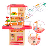 Atentu Kit Cozinha De Brinquedo Completa Infantil Cor Rosa