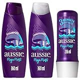 Aussie Kit Mega Moist Super Hidratação Shampoo 360ml E Condicionador 360ml E 3 Minutos Milagrosos 236ml