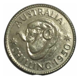Austrália- Prata- 1 Shilling 1950 - Frete Grátis