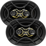 Auto Falante 6x9 Bravox 280w Quadriaxial B4x69g Gold Kit Som