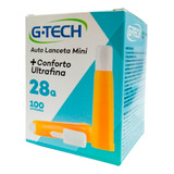 Autolanceta G tech 100 Unidades Agulha 28g Ultrafina Conforto Dispositivo Segurança