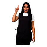 Avental Bata Oxford Uniforme Frente E Costa 2 Bolsos