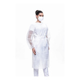 Avental Descartável Tnt 30gr  Manga Longa  Branco