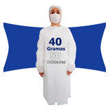 Avental Descartável Tnt C  Manga Longa 40gr   Kit 50 Unid