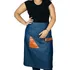 Avental Saia Jeans De Cintura Com Bolso Garçom Garçonete