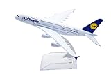 Avião Aircraft Airbus A380 Maquete Lufthansa Escala 1:450 Modelo Metal Expositor Top