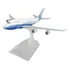 Avião Miniatura De Metal Boeing Colecionável Base Acrílico Cor Azul-aço