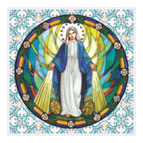 Azulejo Estampado Nossa Senhora Das Graças Branco Vitral