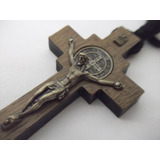 B. Antigo - Crucifixo De Madeira Com Medalhas De São Bento